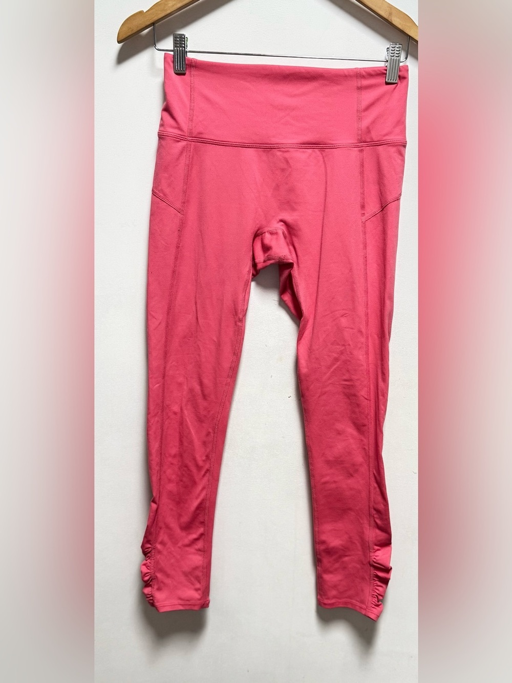 FP Movement by Free People Pink Ruched Hem High-Rise Leggings 7/8